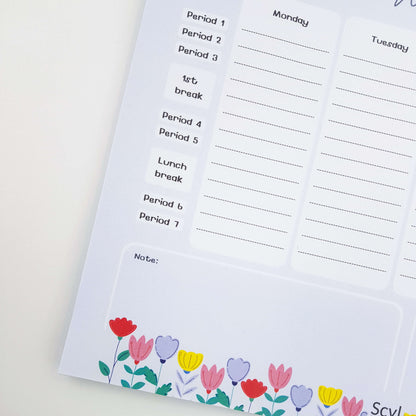 Teacher Planner - Floral Garden Blue