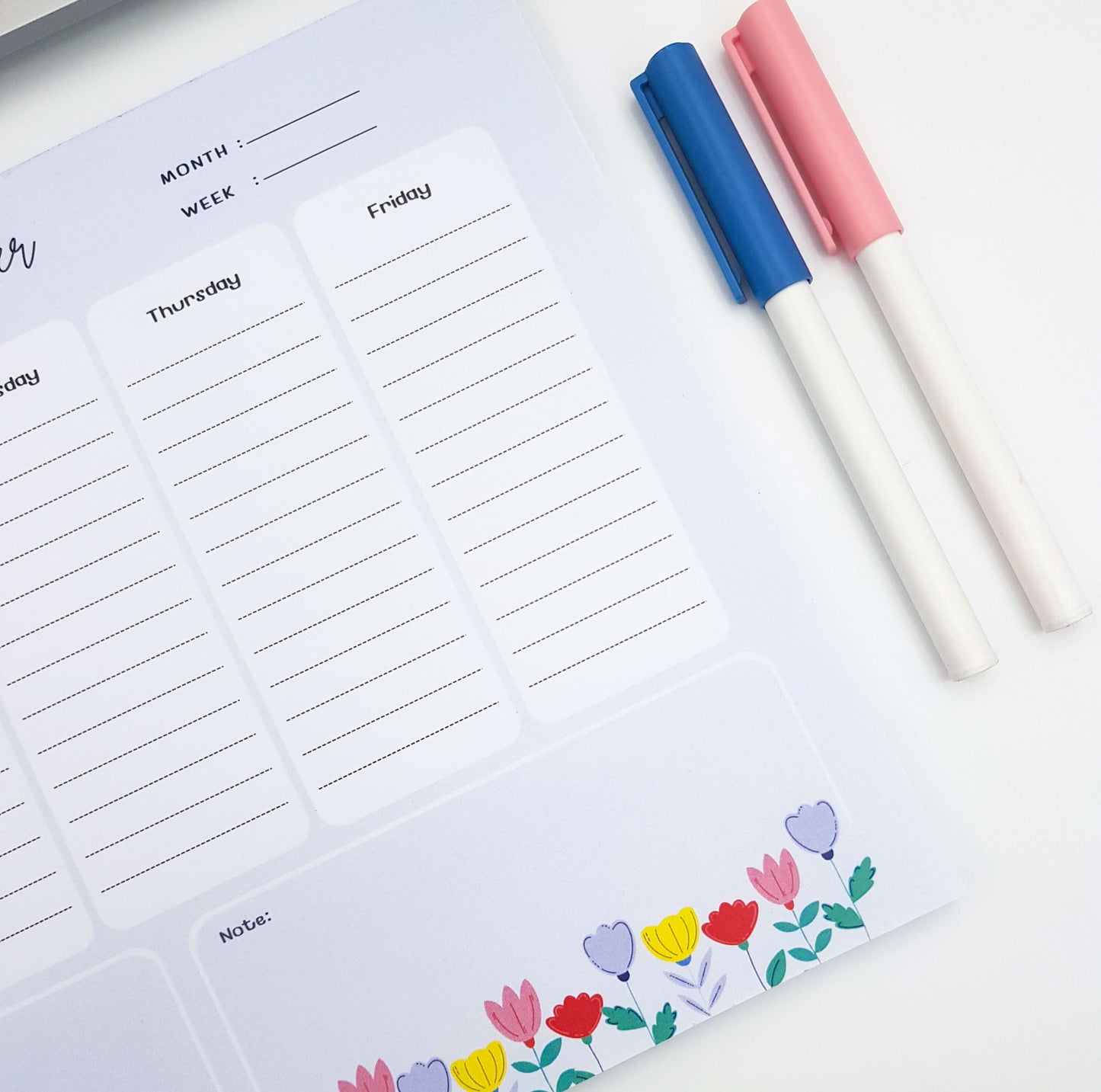Teacher Planner - Floral Garden Blue
