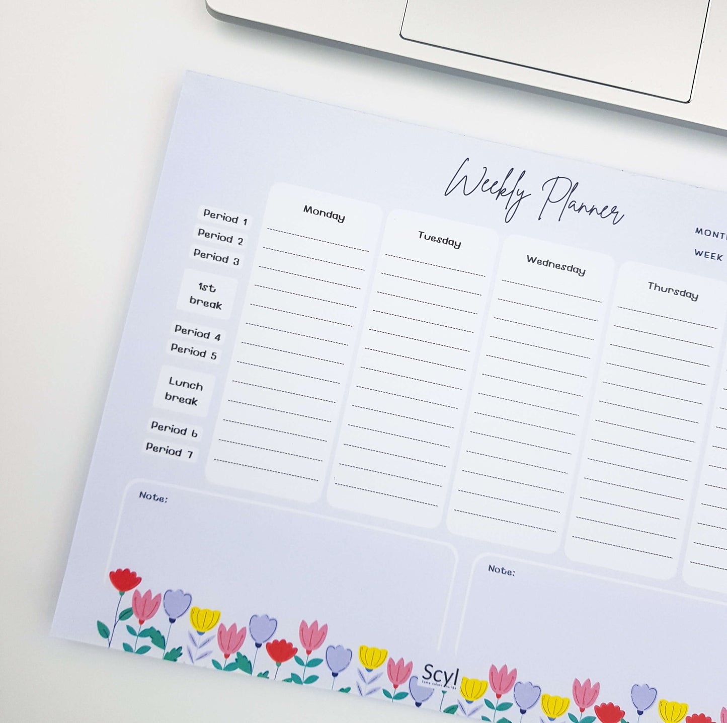 Teacher Planner - Floral Garden Blue