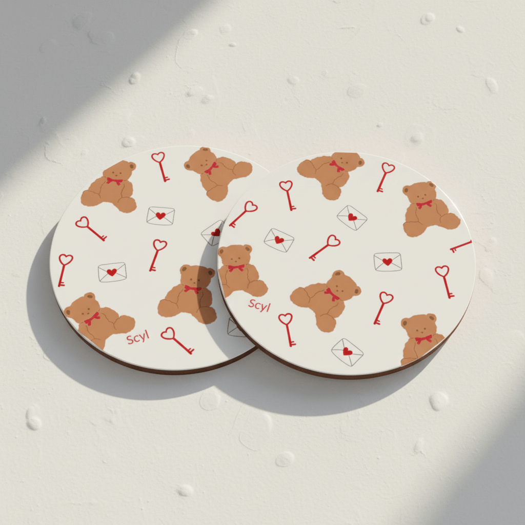 Together Forever Set - ( 2 Heart Handle Mugs + Coasters )