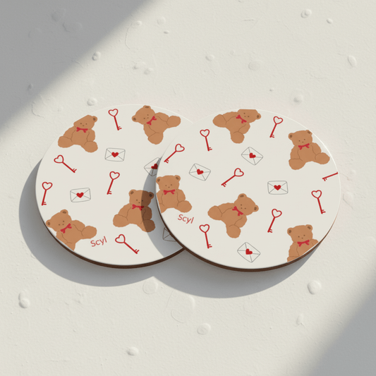 Together Forever Set - ( 2 Heart Handle Mugs + Coasters )