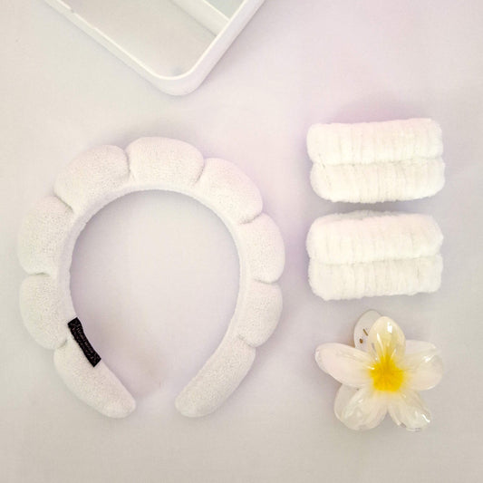 White Head Band Set